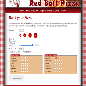 Red Ball Pizza Toppings